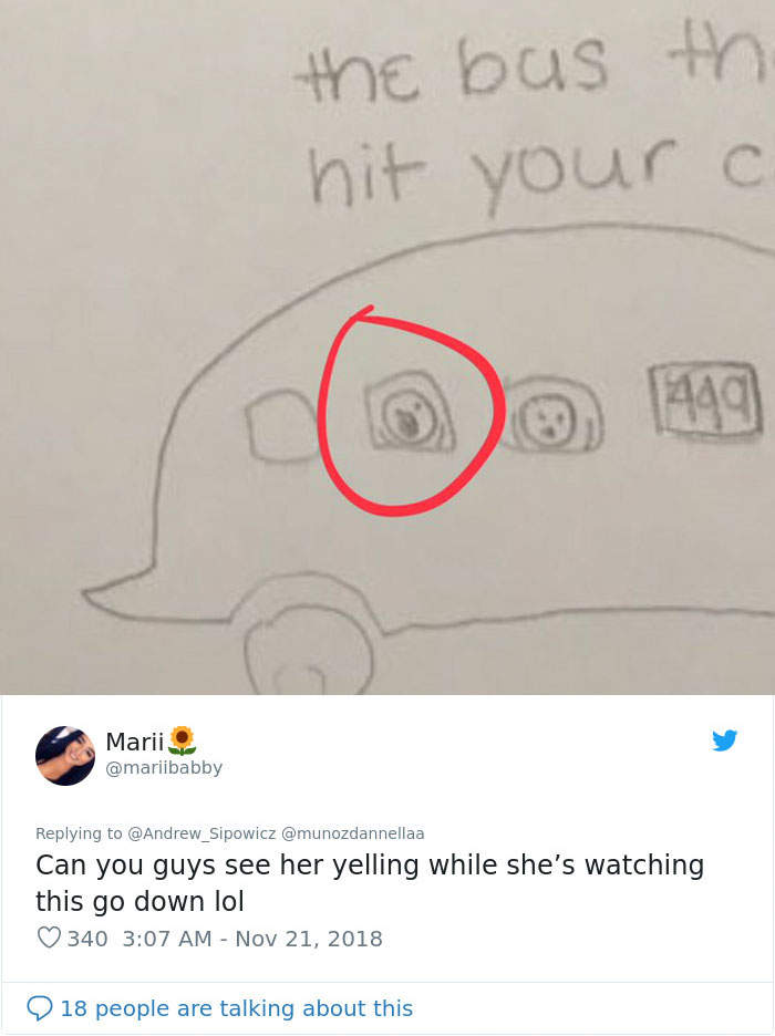 小学六年级学生绘画记录车祸过程 网友：是私家侦探的料